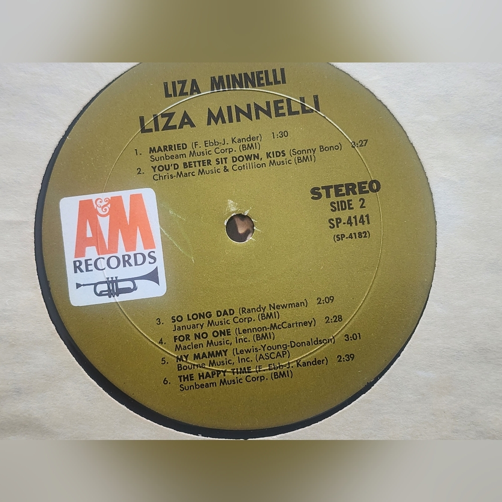 Liza Minnelli Self Titled Vinyl LP AM Records SP 4141 - Picture 5 of 6
